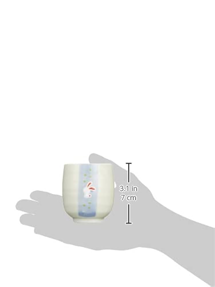 Amazon.co.jp: 波佐見焼 中善 湯呑 直径約7cm 野うさぎ 青
